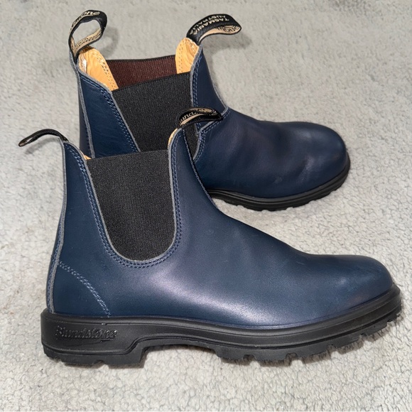 Blundstone Men's Classic Chelsea 550 Boots Blue Leather 2246 8US 7AU Women’s 9.5 - Picture 1 of 13